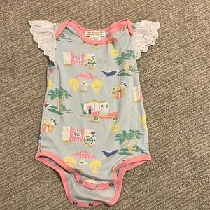 TBBC Lace Flutter Sleeved Resort Print Onesie
